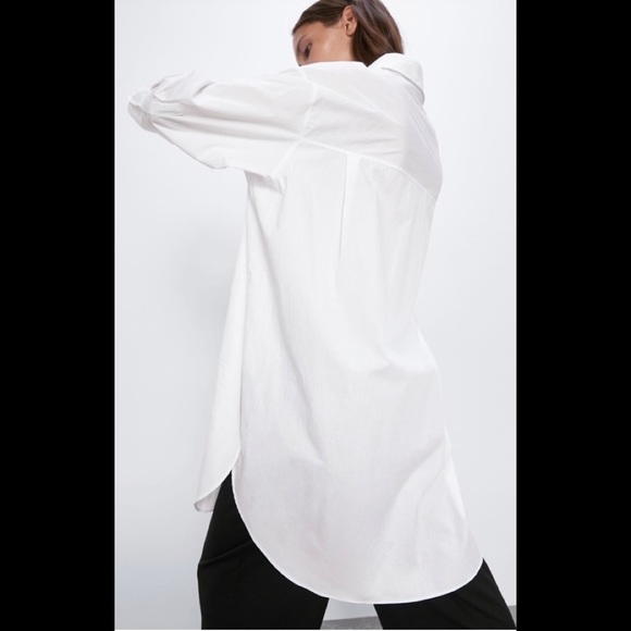 ❤️NEW Blogger Favorite Zara Oversized Poplin Shirt & Knitwear Bustier Crop Top - Picture 5 of 10